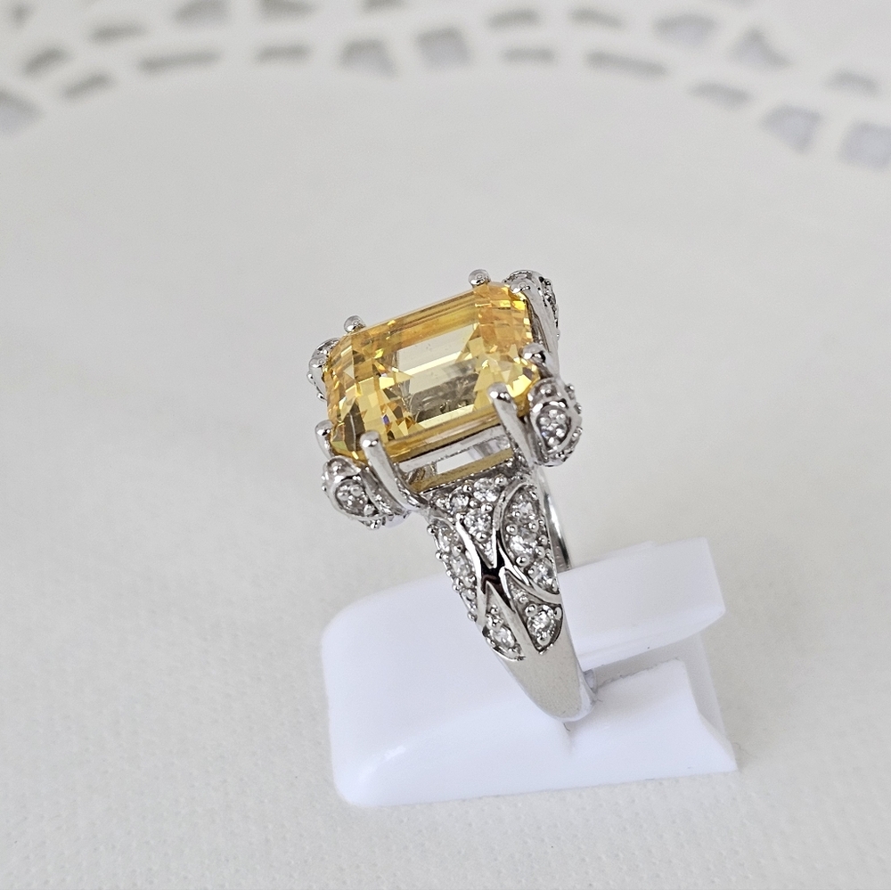 Victoria Wieck Canary Yellow Citrine Absolute Ring Sterling Silver Sz 7! - Picture 15 of 17